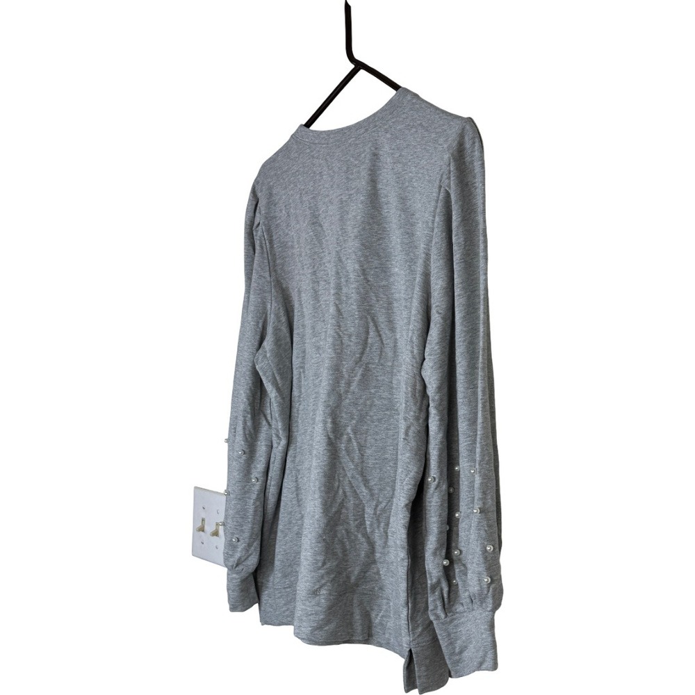 Jingle Belles Kim Gravel Sweatshirt Women XL Heather Grey Pearl Blouson Sleeve - Picture 8 of 13